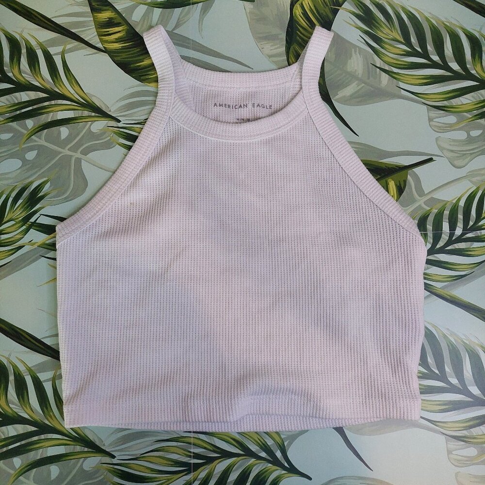 American Eagle White Tank Top Sz M